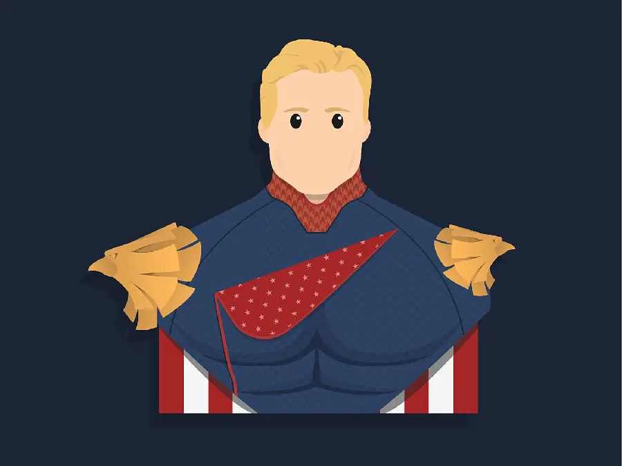 Cartoon wallpaper of the famous Homelander character