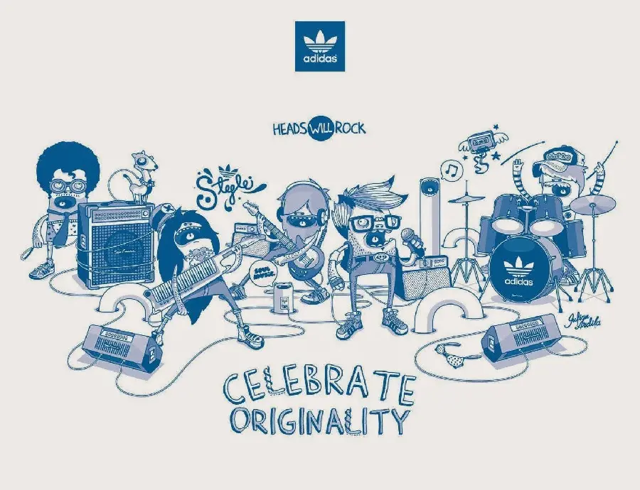 Special and interesting background photo with design from the original Adidas brand