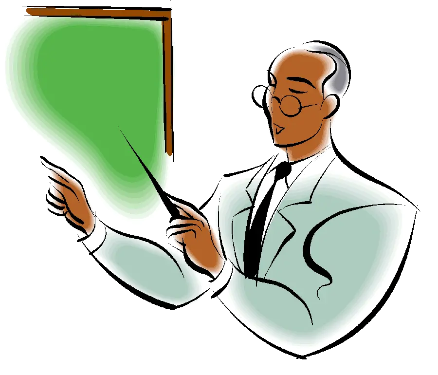 Download a free cropped image of a middle-aged teacher teaching PNG