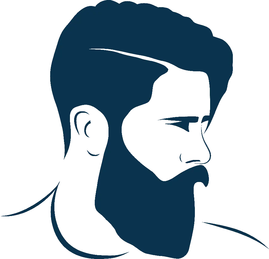 Men's beard and mustache and hair png image