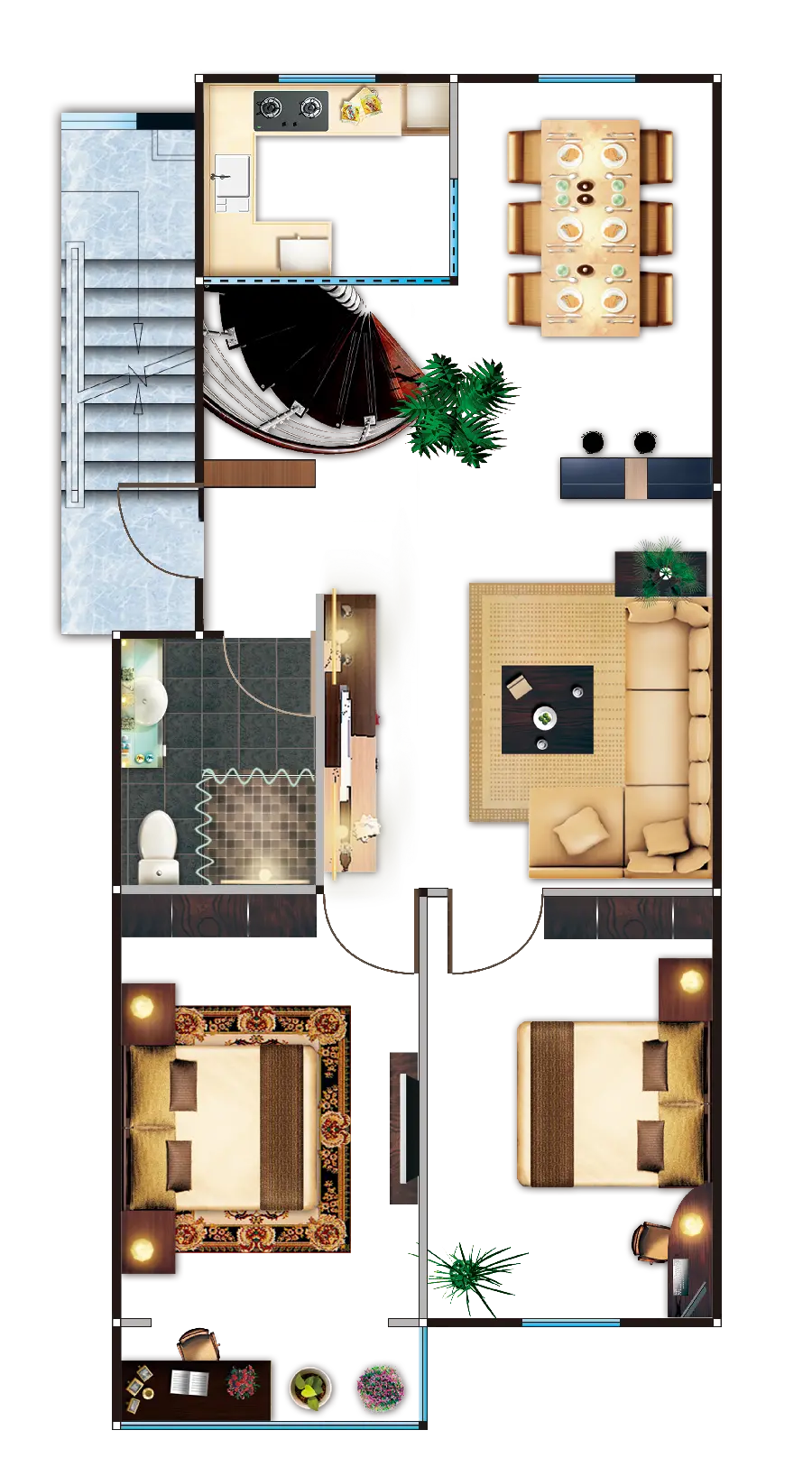 Image of interior building plan and design or architectural plan