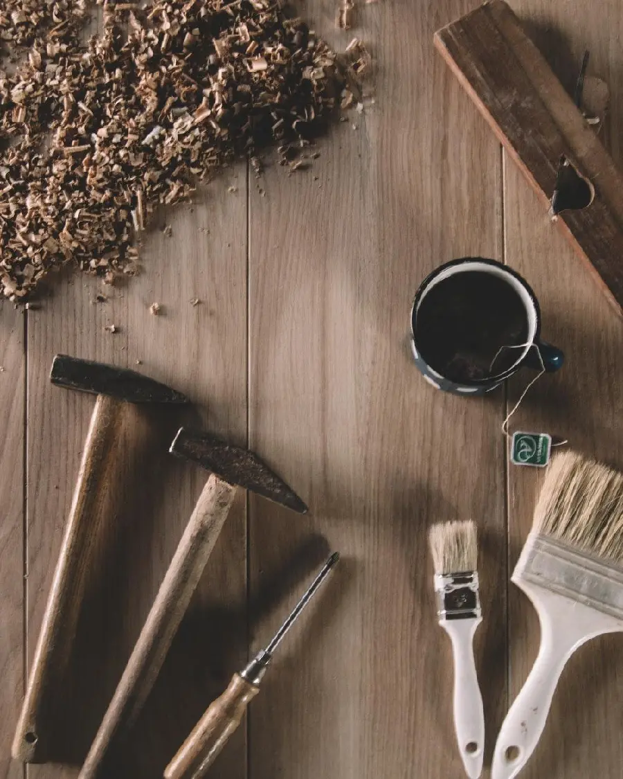 Artistic background photo of carpentry or carpentry tools