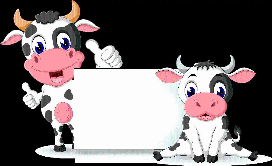 Stylish and special PNG and cropped image of mother and child cows 