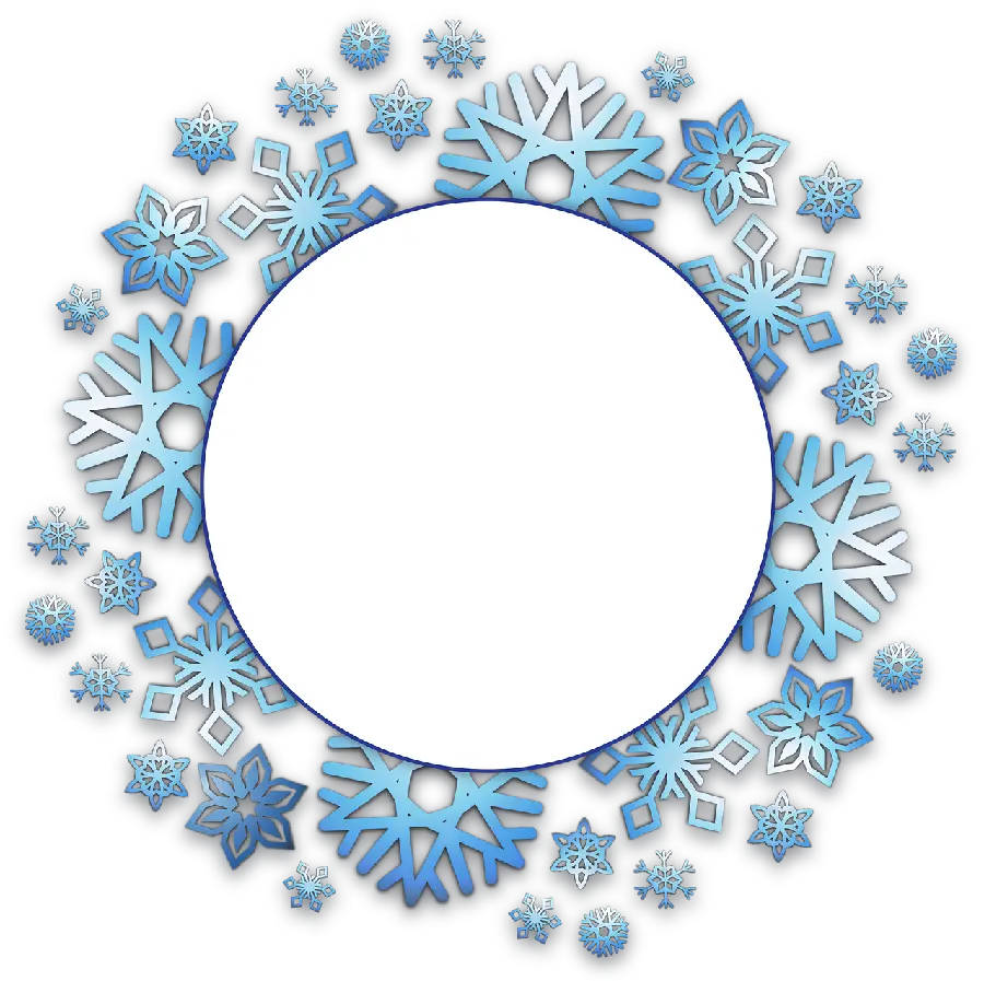 Download winter circular frame in PNG quality format