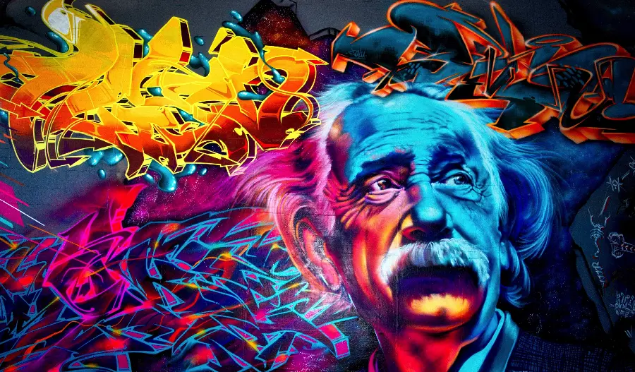 Graffiti painting photo in the context of contemporary art theme