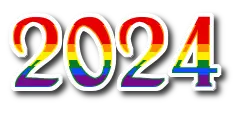 Photo of 2024 with a beautiful rainbow design in good quality