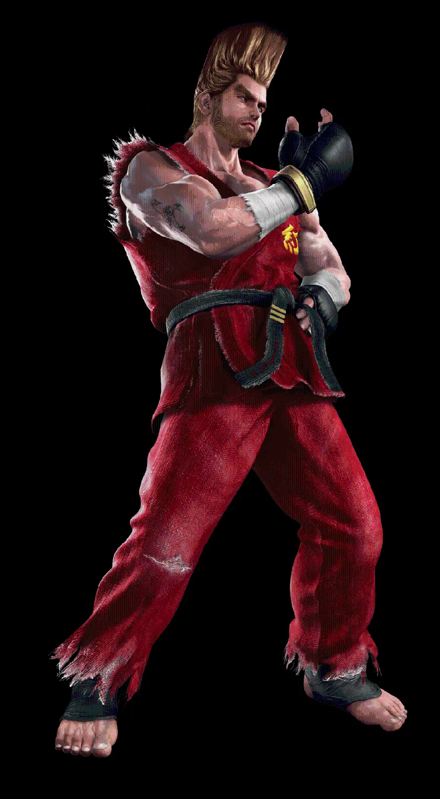 Spectacular photo of Paul Phoenix in a kickboxing outfit 