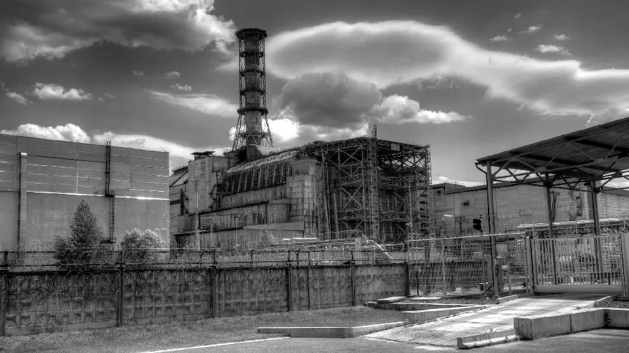 Old industrial photo from the famous Chernobyl power plant