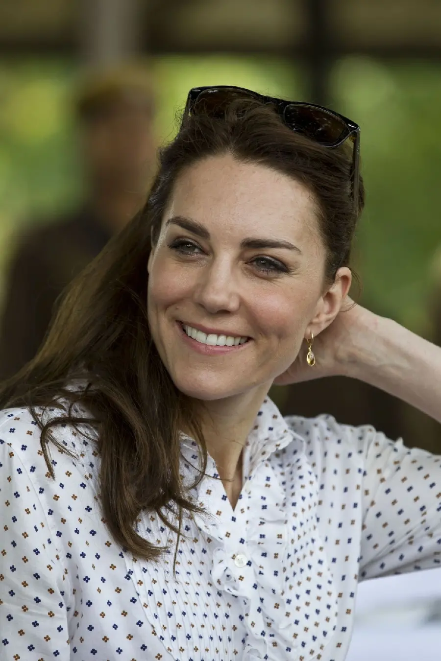 Stock photo of Kate Middleton Catherine in a white dress