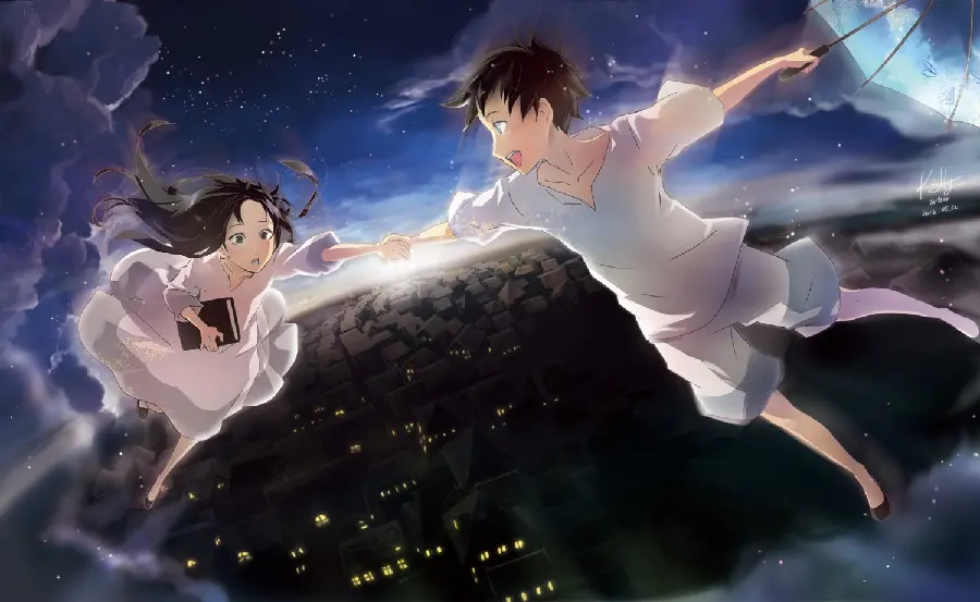Dream flight photo from a romantic and attractive anime