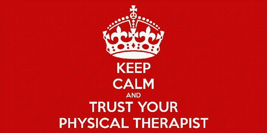 Background image with English text Relax and trust your physiotherapist