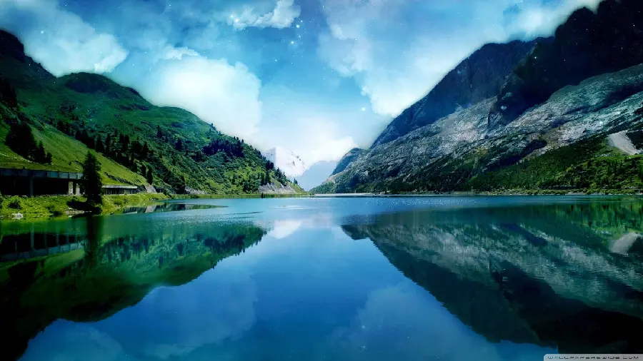 The most special photo of a lake full of mountain water in the cold season 