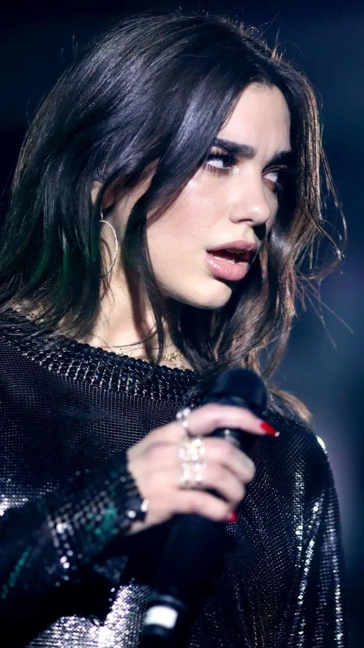 Close-up background photo of Dua Lipa suitable for phone background