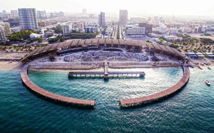 Stock photo of the musical fountain of the Persian Gulf, an exciting place in Kish