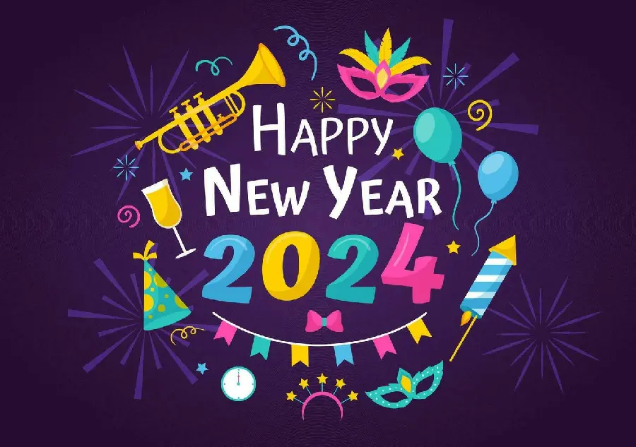 High quality New Year 2024 and Christmas 2024 greetings photo