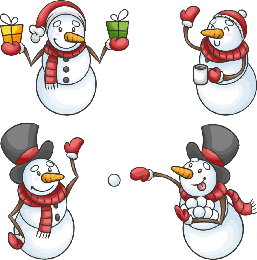Types of snowman photos in PNG format, completely downloaded and free