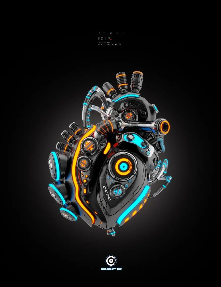 Highest quality photo with a robot heart design with a direct link 