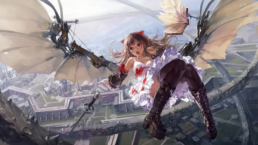 Download cool anime flying pictures for girls' wall poster printing