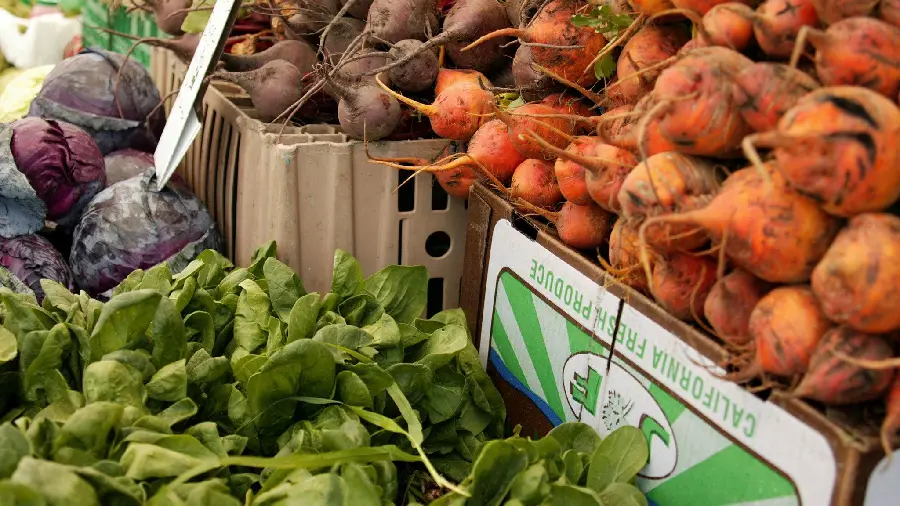 Image of a market or agricultural shop for delicious and freshly imported and exported fruits and vegetables