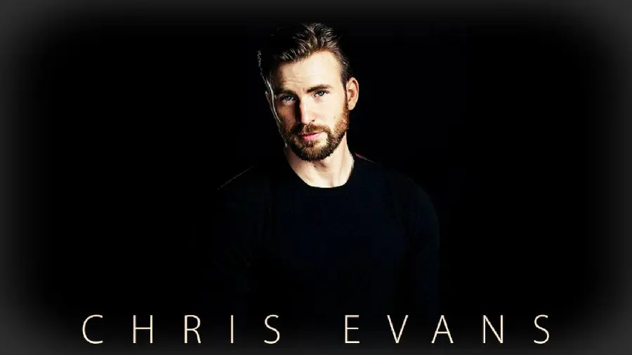 Wallpaper of Chris Evans on a black background