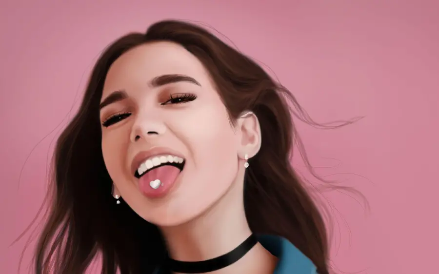 A great edited photo of Dua Lipa, a female singer born in 1995