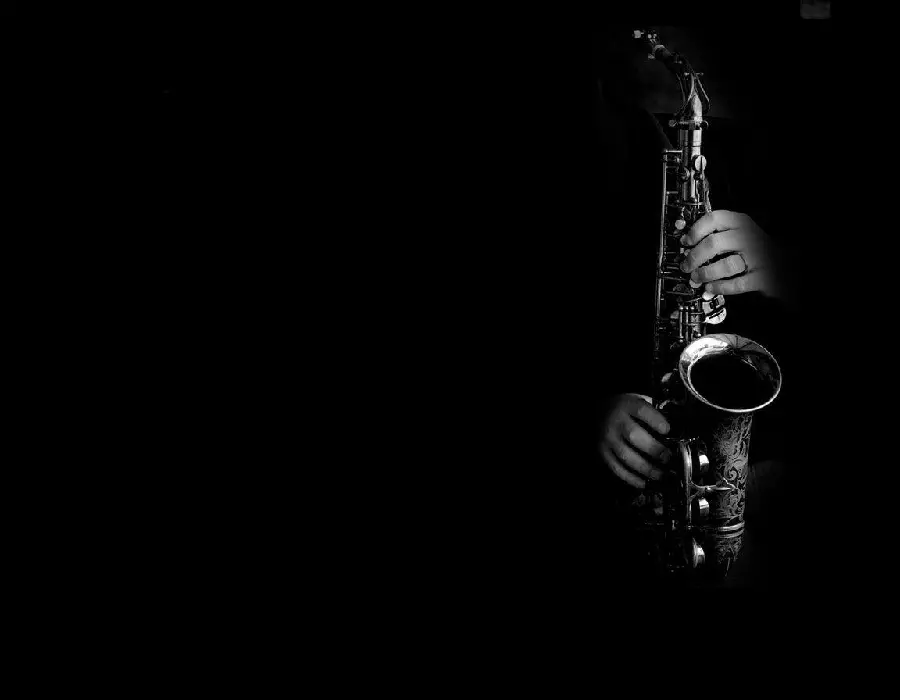 Cool wallpaper in black and white theme with jazz music theme