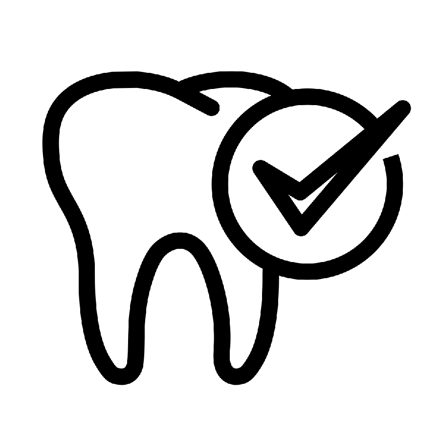 Image of a healthy and white tooth with black lines and PNG format