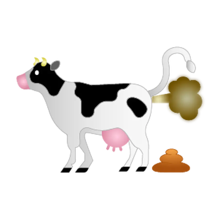 Strange cartoon cow PNG image and animation cropped far away 