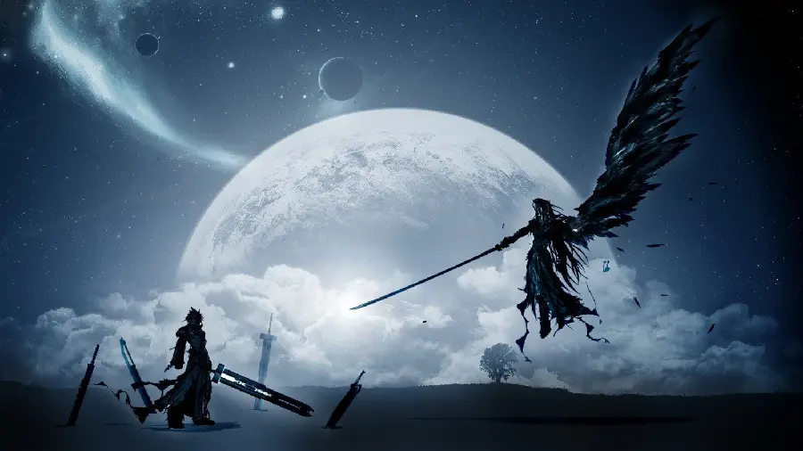 Final Fantasy 7 Background Image with Moon Background Close Up