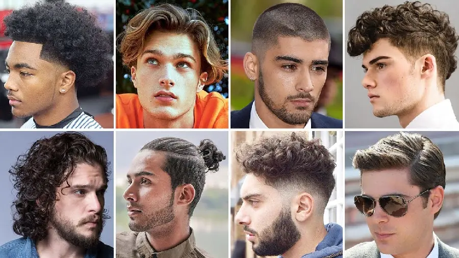 Collection of photos of men's and boys' hairstyles with style 2024 and 1403