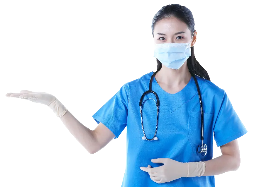 Real nurse image cropped and without background