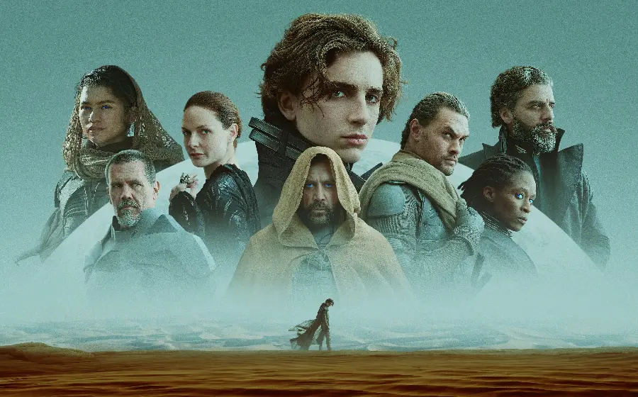 Background image of the Dune 2 movie poster directed by Denis Villeneuve