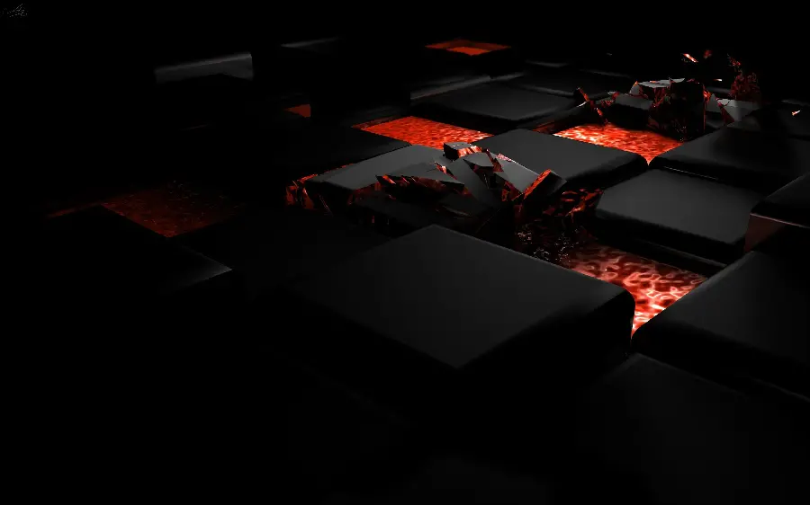 Very cool 3D wallpaper in red and black theme for selected computer 2023