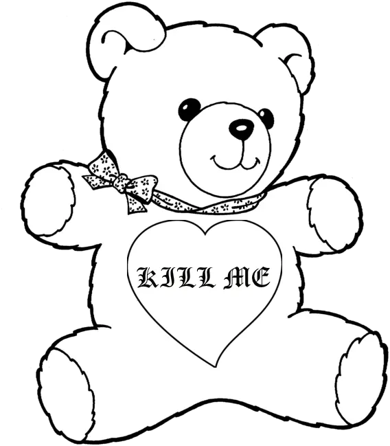 Image of a bear drawing Special coloring for children in the widely used PNG format