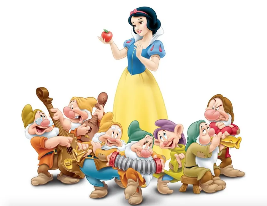 High quality attractive PNG photo of Snow White and the Seven Dwarfs 