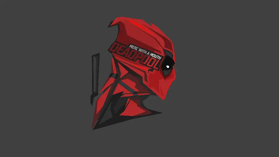 Boy profile picture of the famous character Deadpool designed in a minimalist style