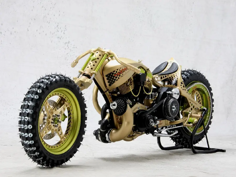Download stock photos of a motorcycle Special and unique yellow bicycle with a white background 