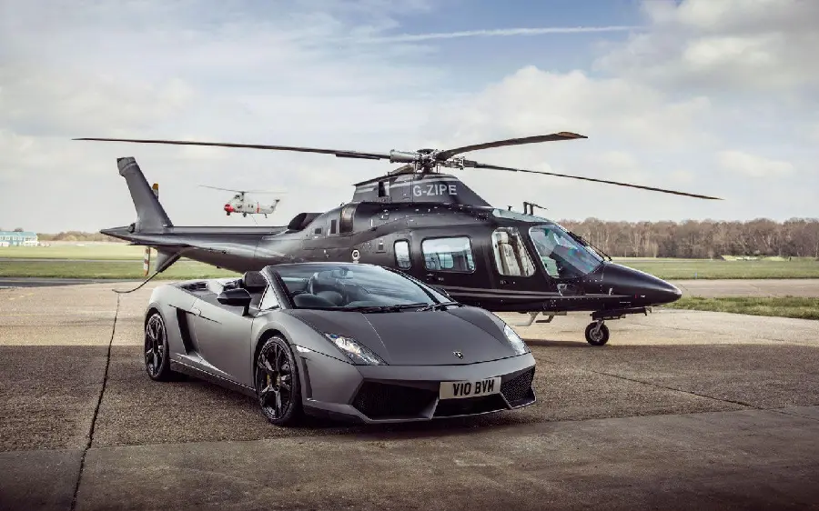 Helicopter and car background photo Personal Lamborghini 