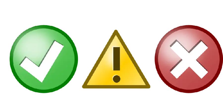 Download PNG image of right and wrong signs and warning 