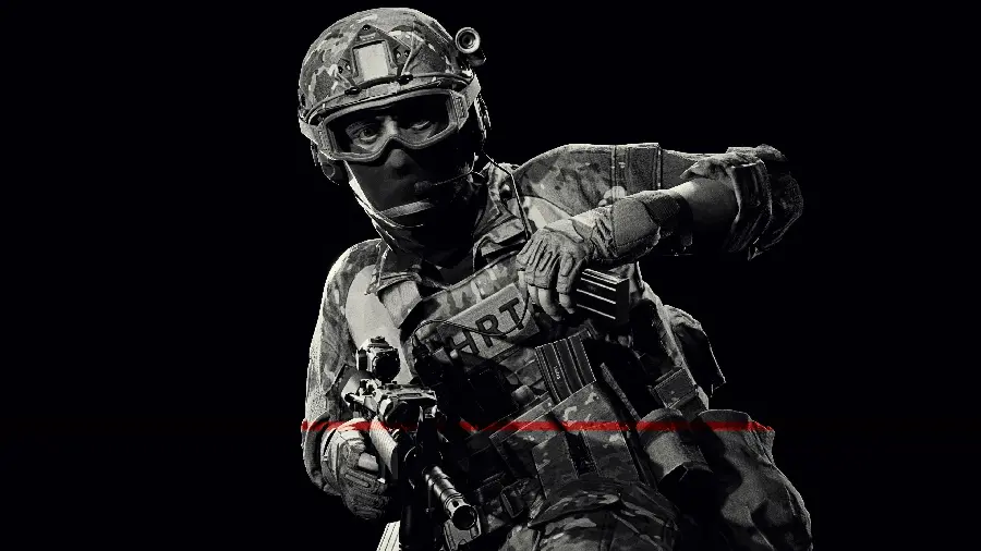 Special Profile Photo of a Soldier with a Dark Background