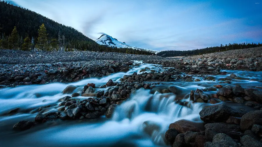 Real photo of a mountain lake with HD quality