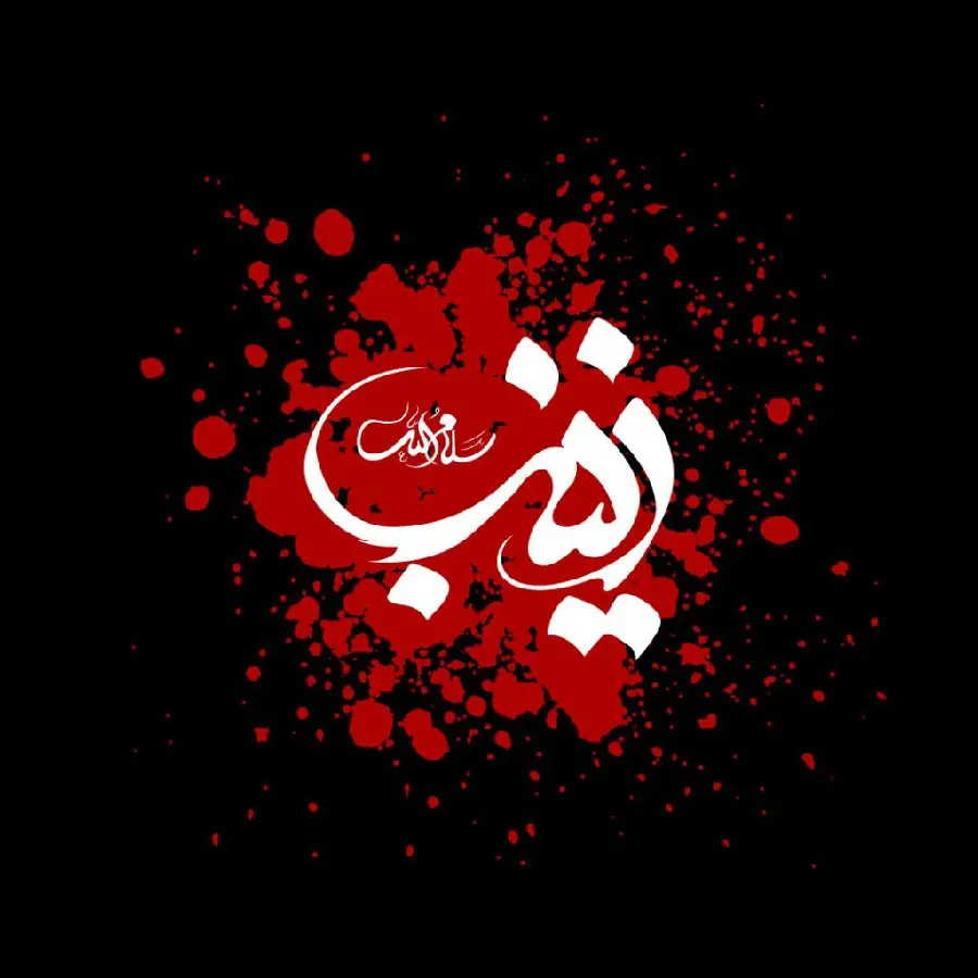 Typographic photo with religious text of Hazrat Zainab for lovers of this great saint