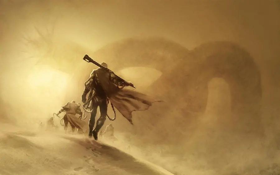 Background image of the science fiction movie Dune 2 