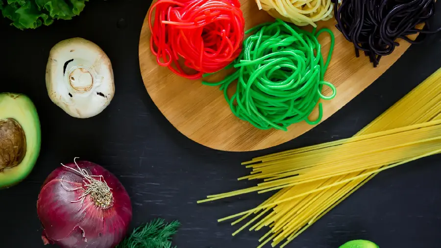 Photo of ingredients for cooking pasta 1403 used in Italian restaurants
