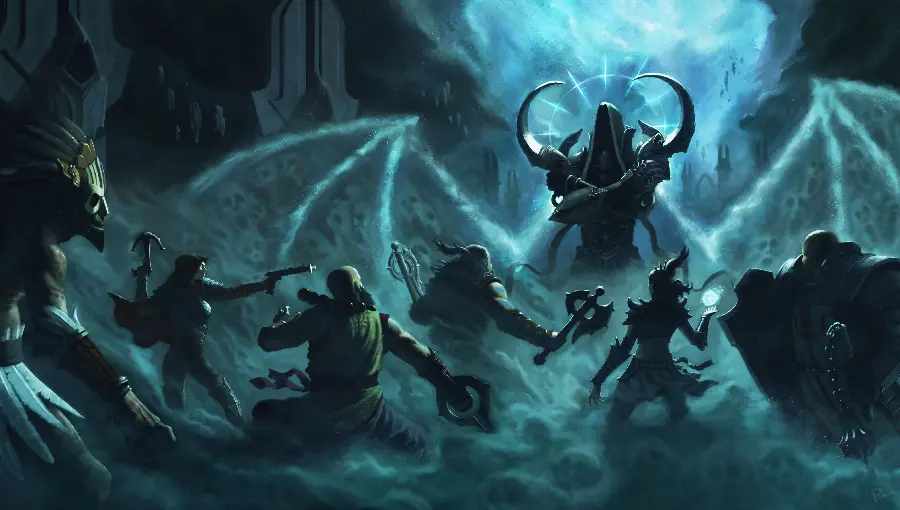 Background photo from the popular Diablo game environment