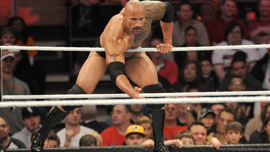 Dwayne Johnson nicknamed The Rock on the wrestling mat