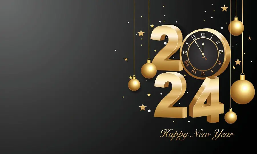 Graphic image for congratulating classmates on the New Year and Christmas 2024