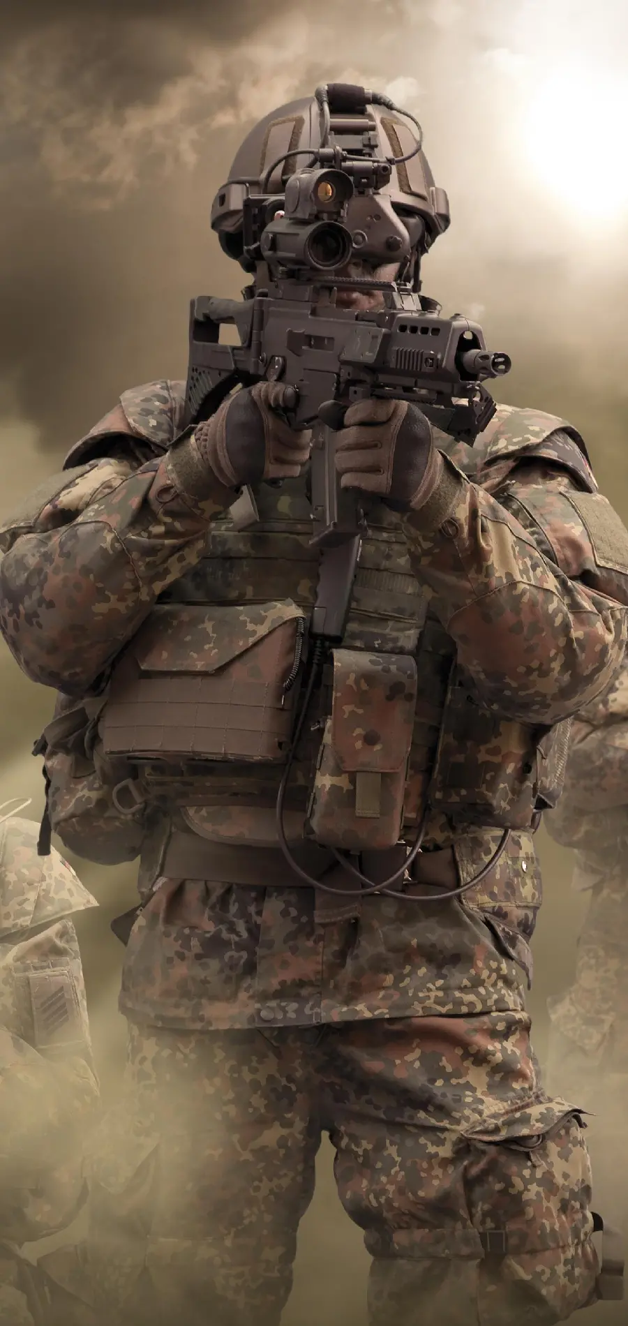 Background for phone lock screen with military soldier design