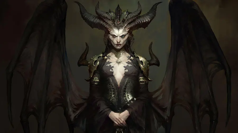 Image of a famous Diablo character with two bad and good characters