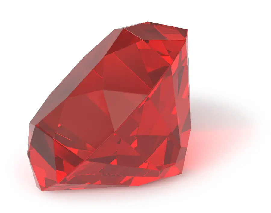 Photo of a red diamond Valentine's Day on a white background, ready for Photoshop 